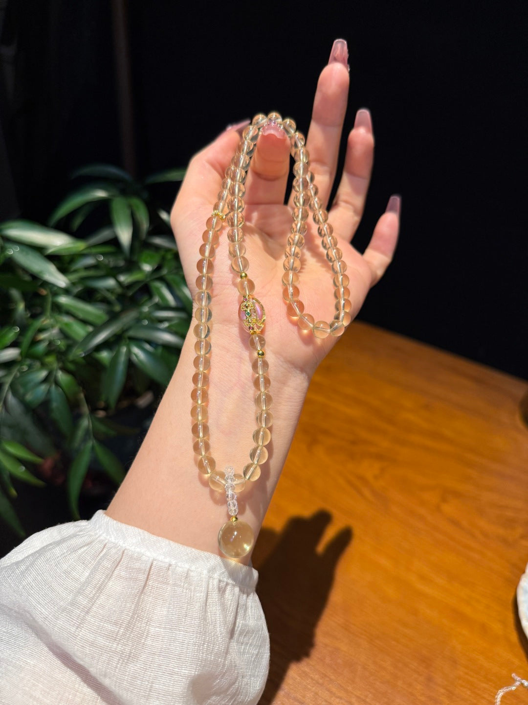 Natural Citrine Triple Layer Bracelet with Citrine Bead Pendant – Luxury Crystal Bracelet for Wealth, Confidence & Positive Energy