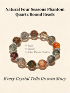 Natural Four Seasons Garden Phantom Quartz Bubble Bracelet – Handmade Crystal Bracelet for Growth, Prosperity & Positive Energy