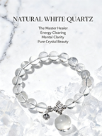 Natural White Quartz Bubble Bead Bracelet – Minimal Crystal Jewelry for Energy Cleansing, Calm & Everyday Luck