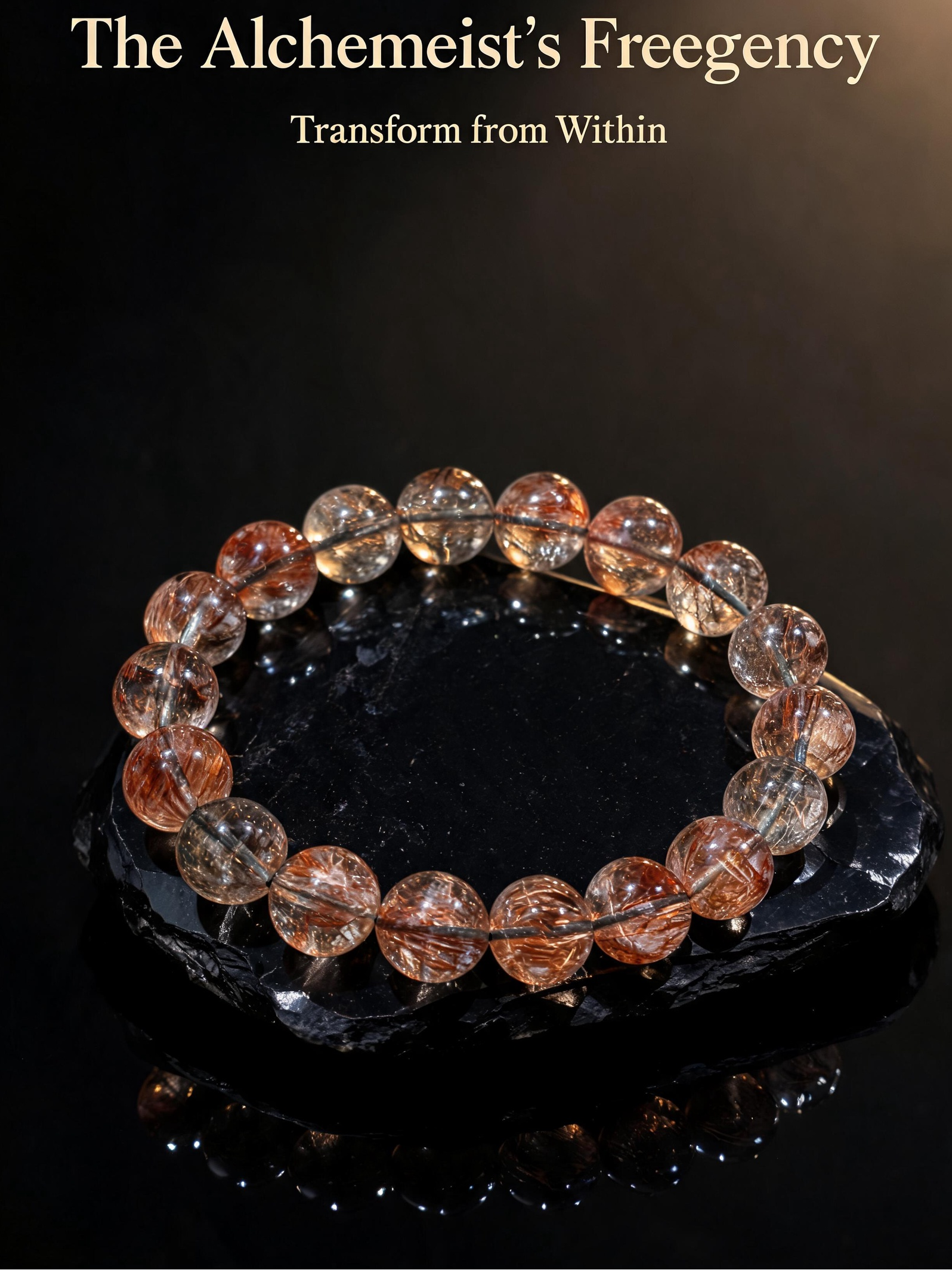 Collector grade Black Gold Super Seven crystal bracelet called The Alchemist's Frequency